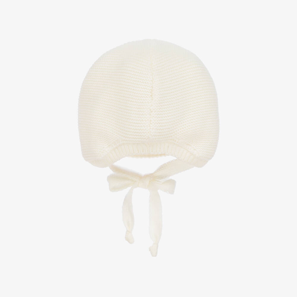 Jamiks-Girls Ivory Knit Bow Hat | Childrensalon Outlet