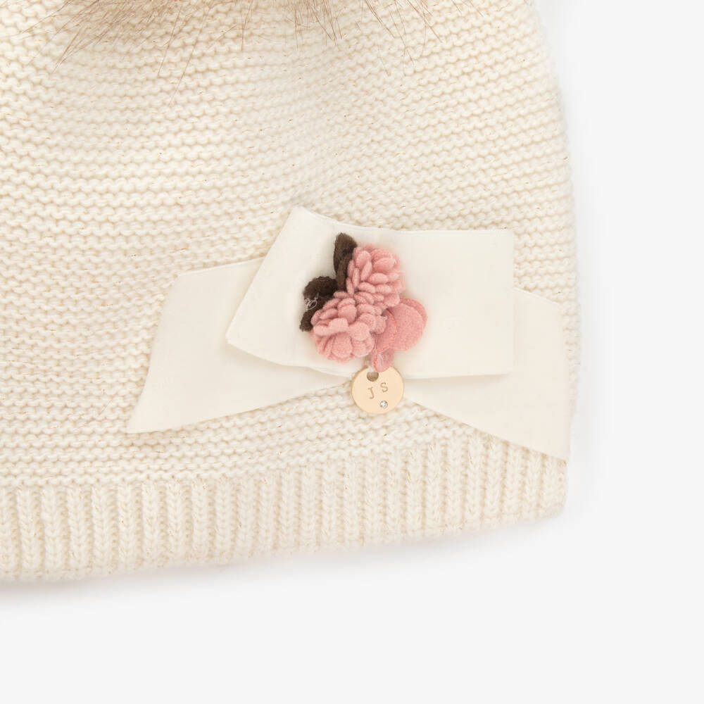 Jamiks-Girls Ivory Knit Hat and Snood | Childrensalon Outlet