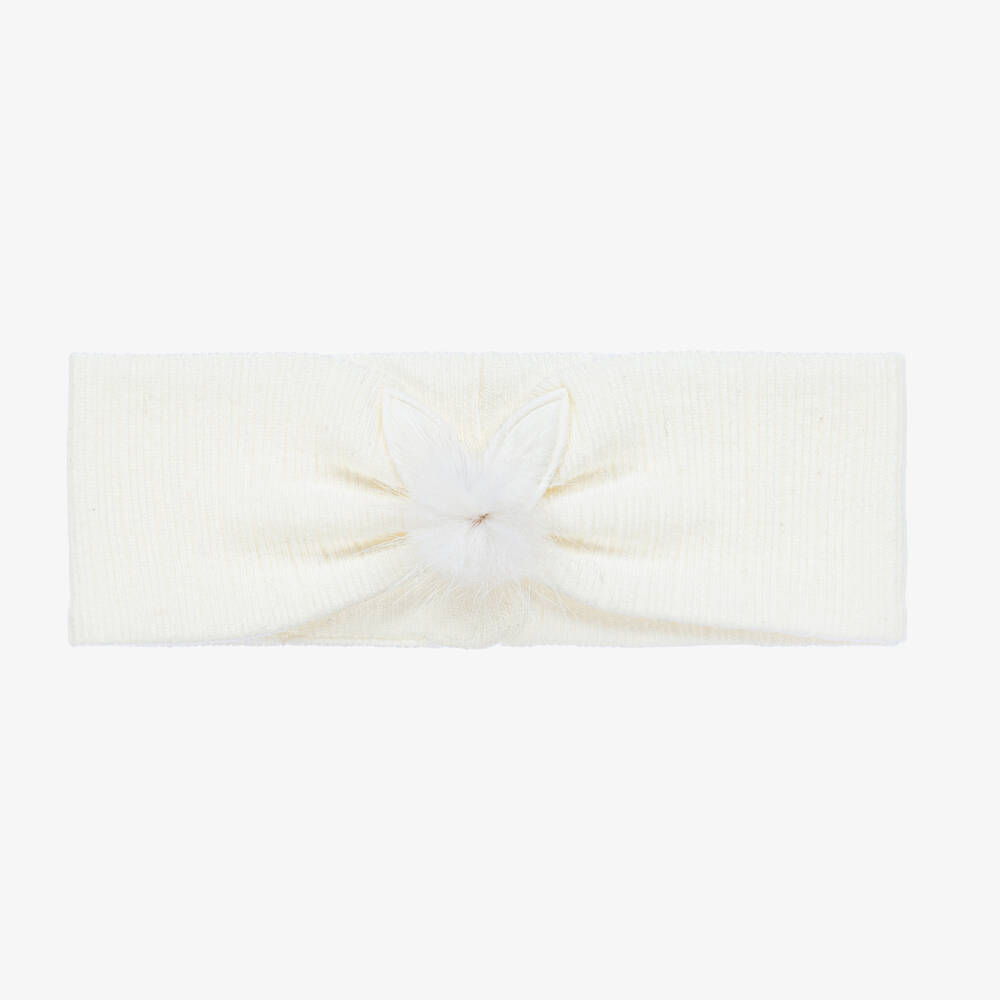 Jamiks - Girls Ivory Knitted Headband | Childrensalon