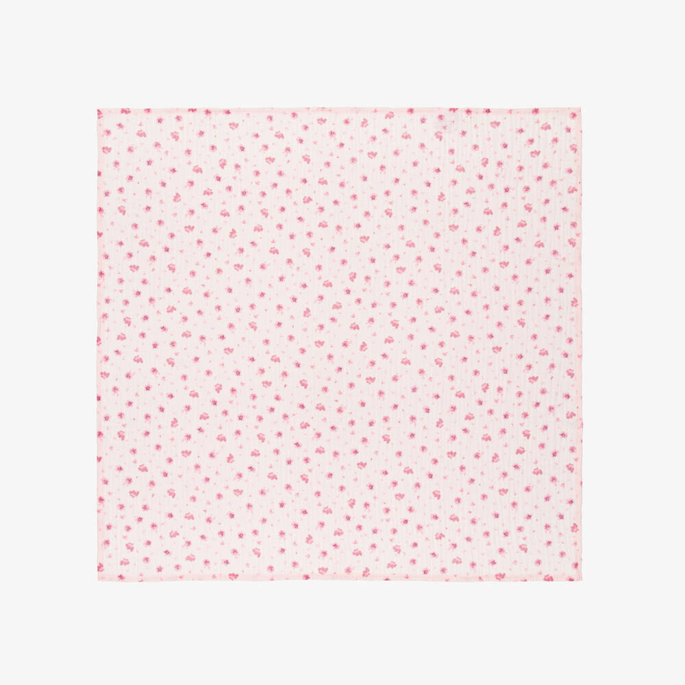 Jamiks-Girls Ivory & Pink Organic Cotton Muslin Cloths (2 Pack) | Childrensalon Outlet