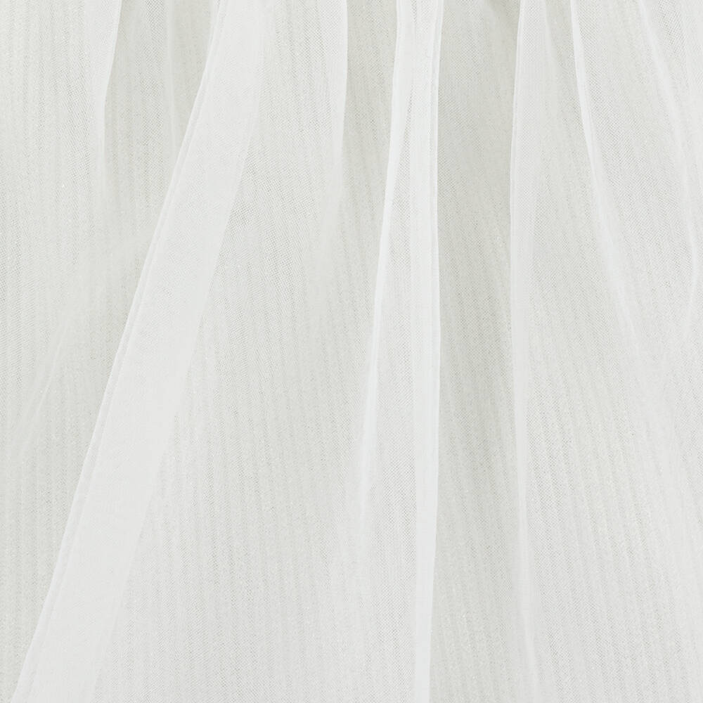 Jamiks-Girls Ivory Ribbed Tulle Dress | Childrensalon Outlet