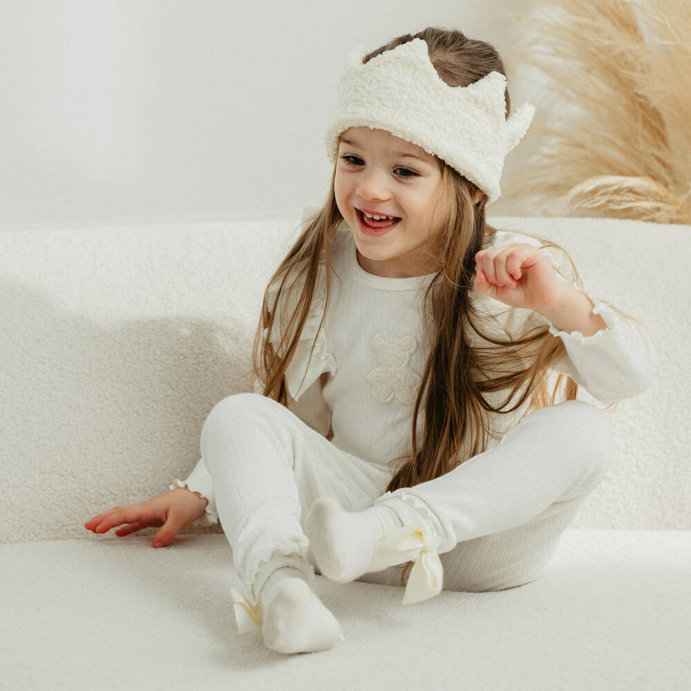 Jamiks-Girls Ivory Ruffle Leggings Ensemble | Childrensalon Outlet