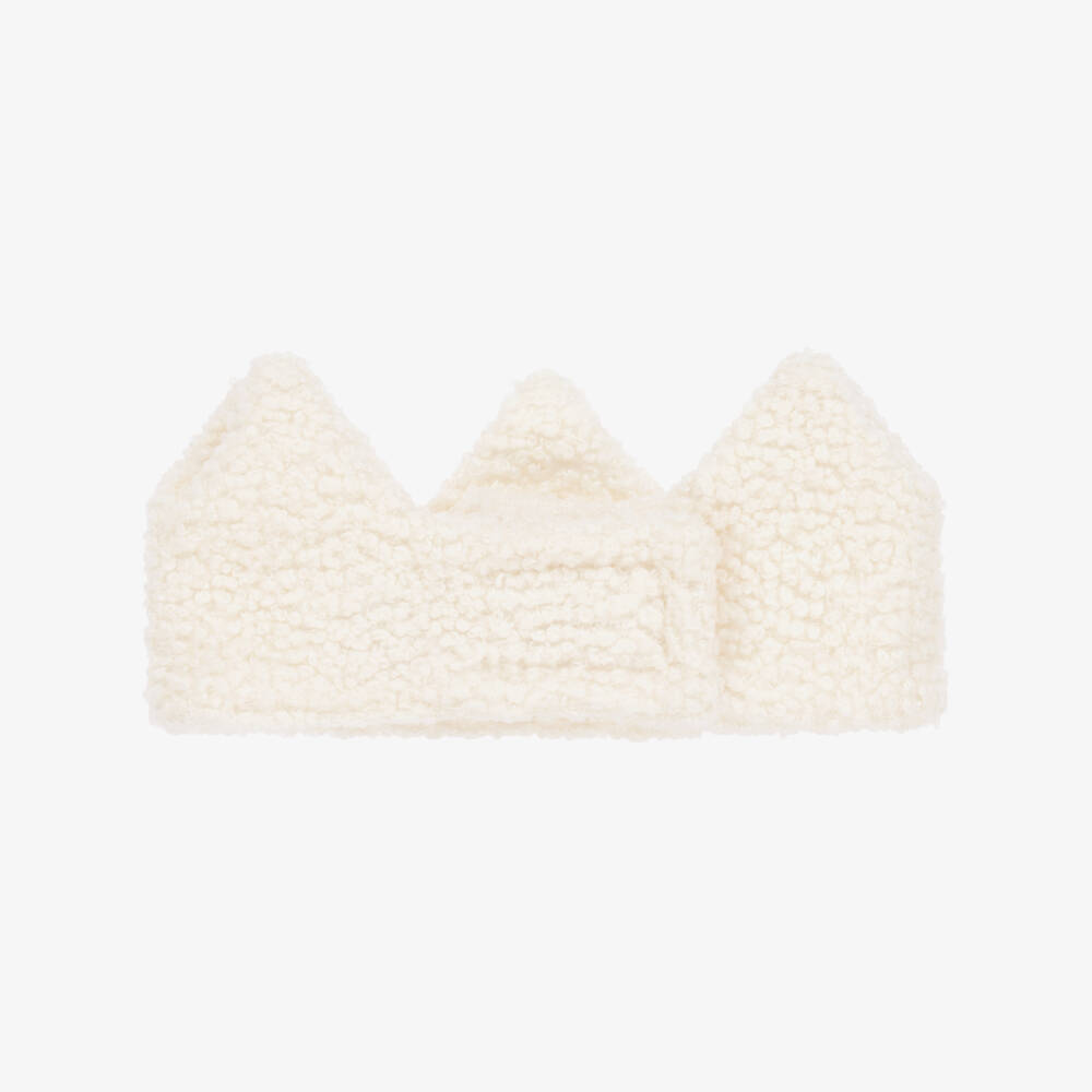 Jamiks-Girls Ivory Sherpa Crown Hairband | Childrensalon Outlet