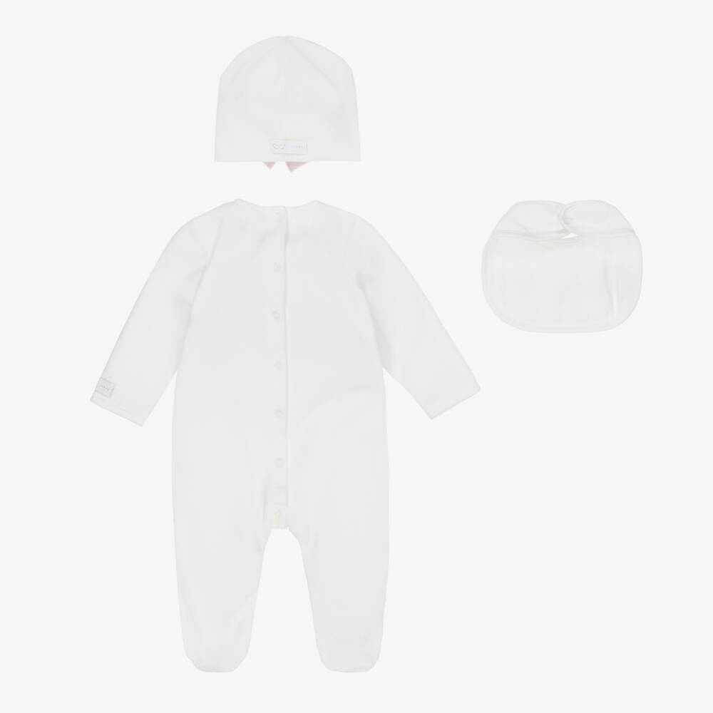 Jamiks-Girls Ivory Velour Ballerina Bear Babysuit Set | Childrensalon Outlet