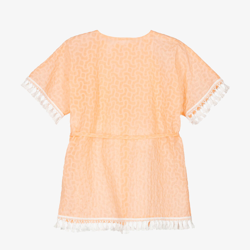 Jamiks-Girls Orange Cotton Beach Kimono | Childrensalon Outlet