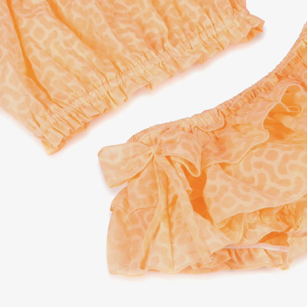 Jamiks-Girls Orange Cotton Beach Set | Childrensalon Outlet