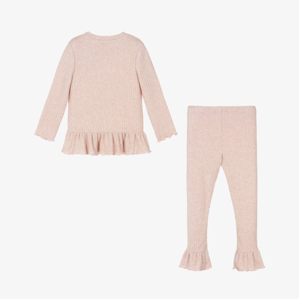 Jamiks-Girls Pink Bow Knit Legging Set | Childrensalon Outlet