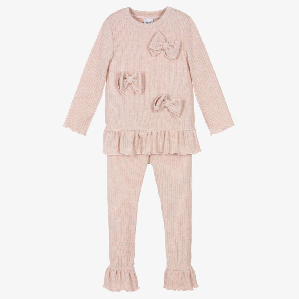 Jamiks-Girls Pink Bow Knit Legging Set | Childrensalon Outlet