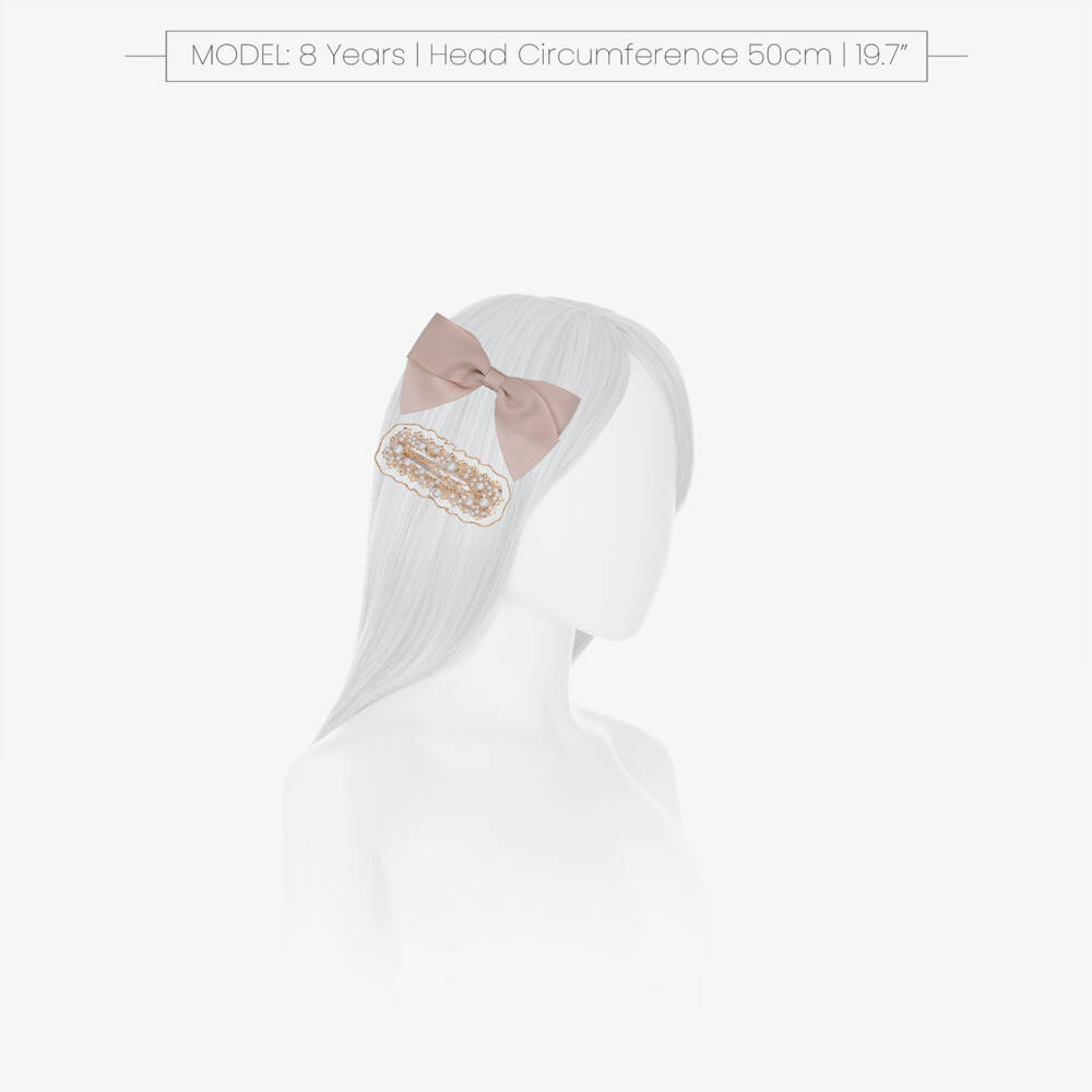 Jamiks-Дуэт заколок с розовым бантом и жемчугом для девочек | Childrensalon Outlet