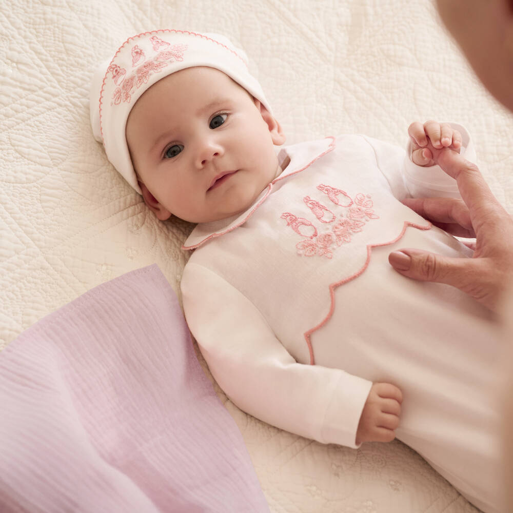 Jamiks-Girls Pink Cotton Ballerina Bear Muslin Cloths (2 Pack) | Childrensalon Outlet