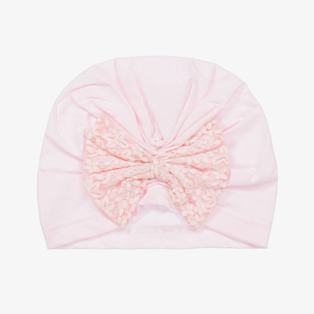 Jamiks-Girls Pink Cotton Bow Turban | Childrensalon Outlet