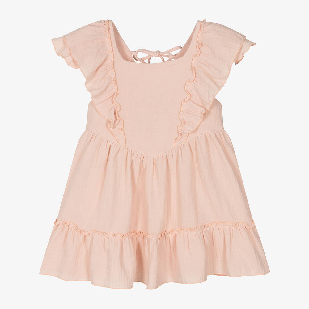 Jamiks-Girls Pink Cotton Dress | Childrensalon Outlet