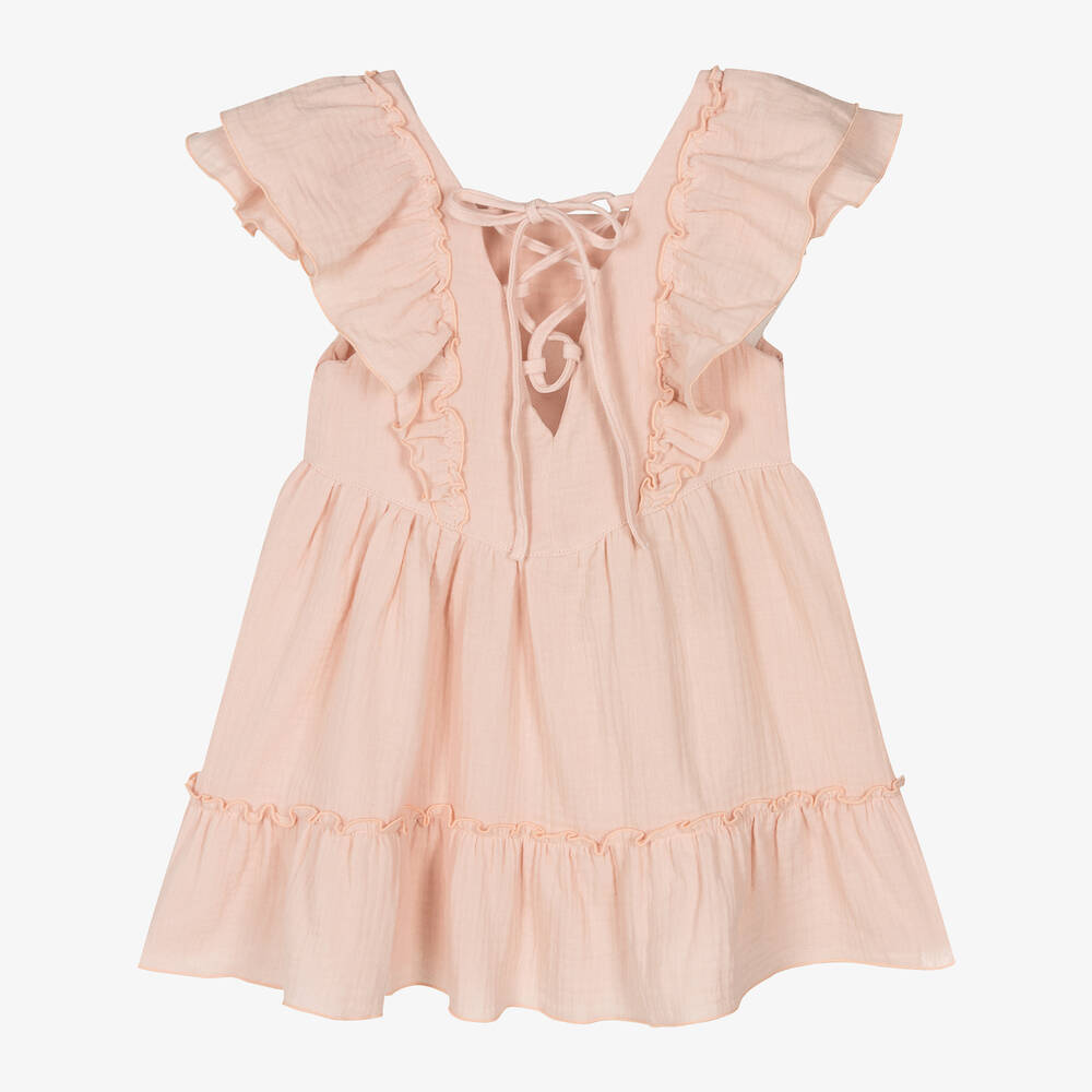 Jamiks-Girls Pink Cotton Dress | Childrensalon Outlet