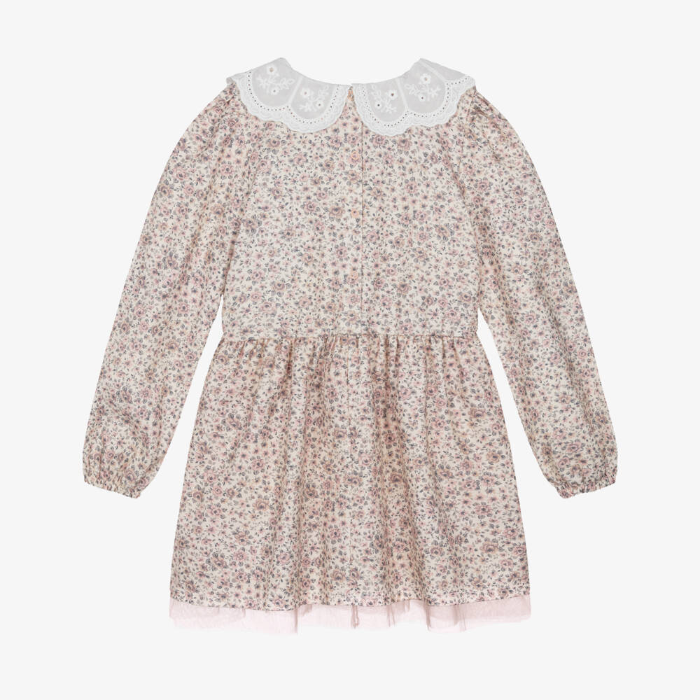 Jamiks-فستان قطني وردي مزهر للبنات | Childrensalon Outlet