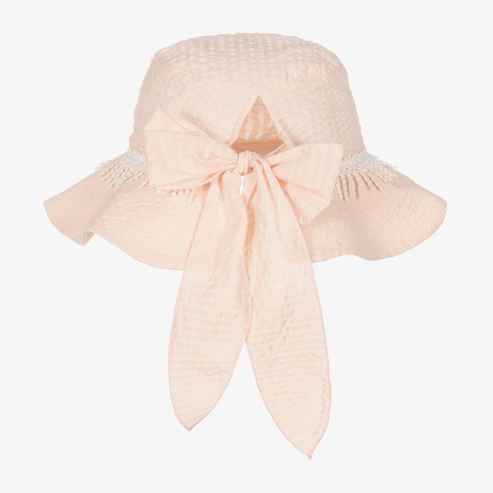 Jamiks-Розовая хлопковая панама в тонкую полоску | Childrensalon Outlet