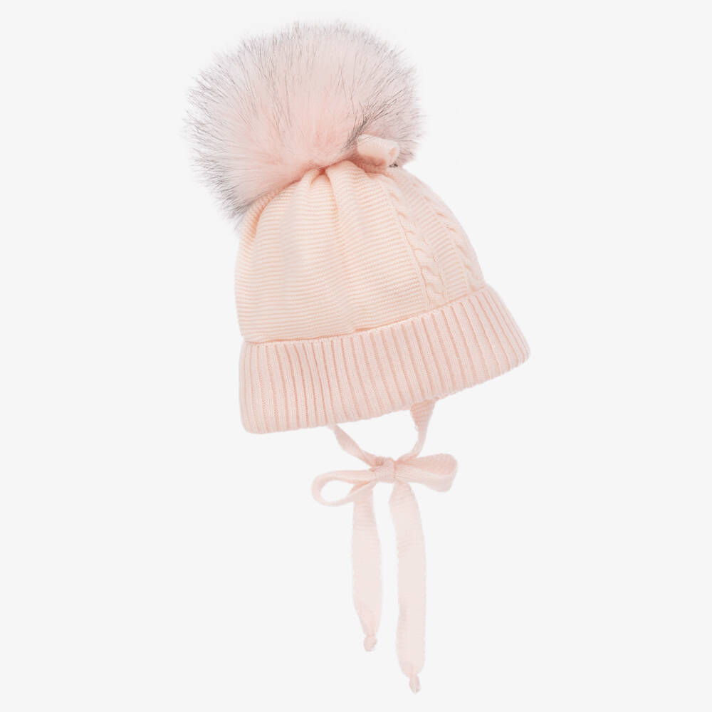 Jamiks-Girls Pink Cozy Pom Hat | Childrensalon Outlet