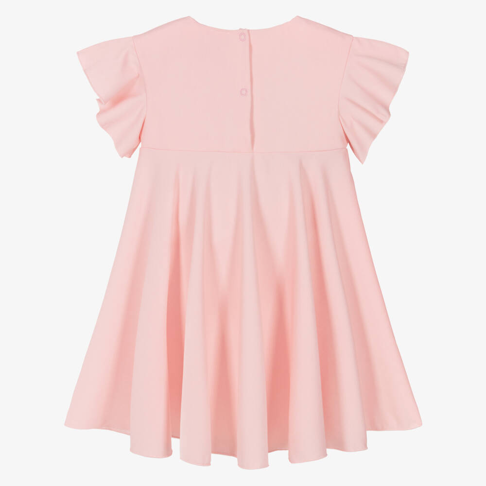 Jamiks-Girls Pink Floaty Dress with Oversized Bow | Childrensalon Outlet