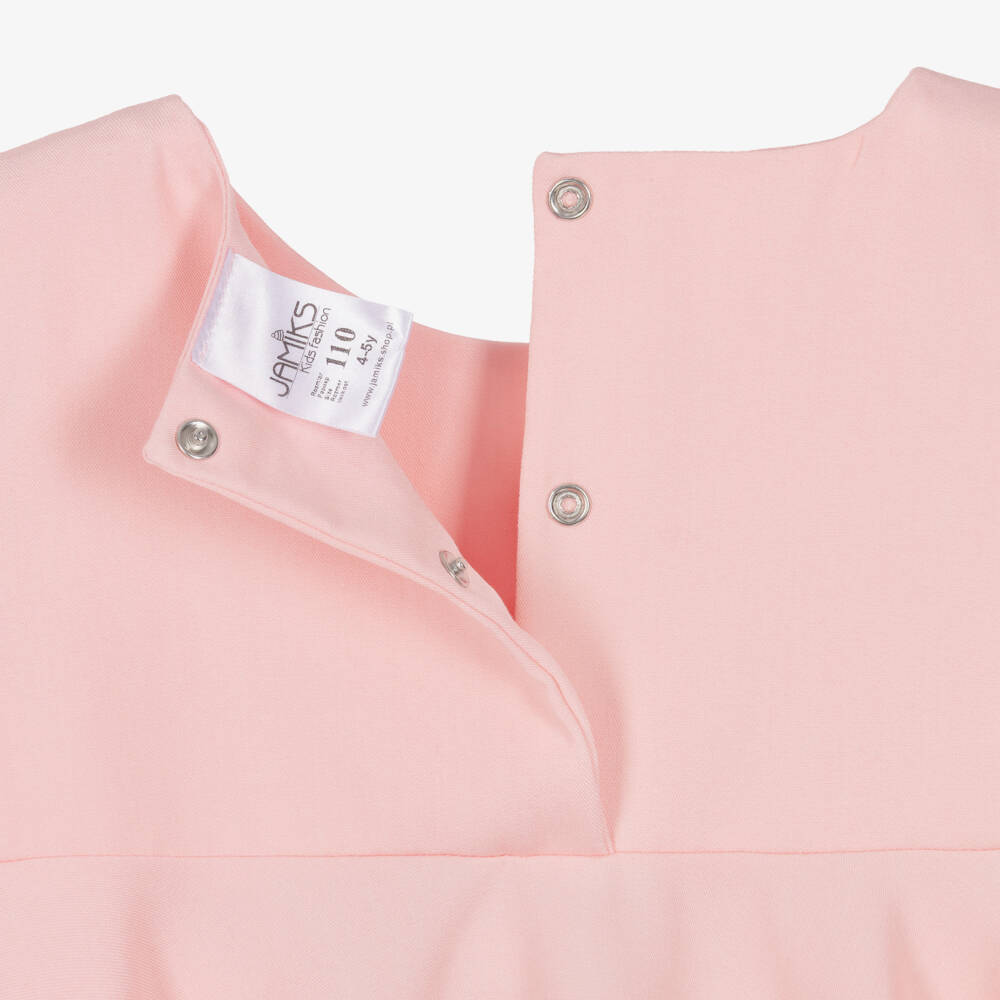 Jamiks-Girls Pink Floaty Dress with Oversized Bow | Childrensalon Outlet