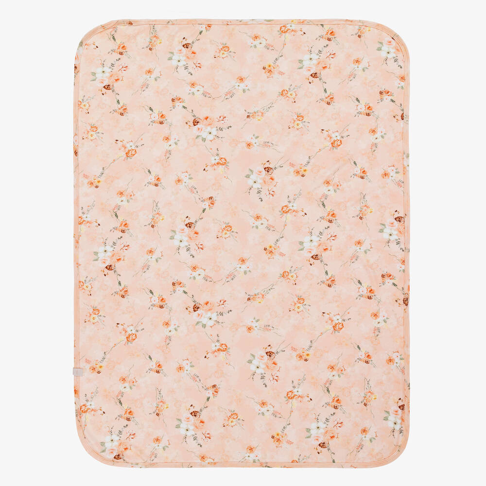 Jamiks - Girls Pink Floral Bamboo Swaddle (96cm) | Childrensalon