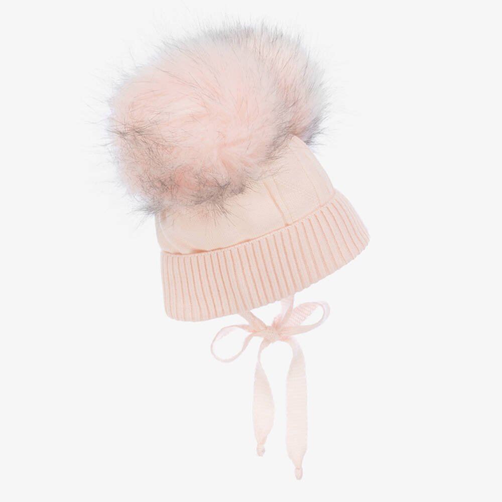 Jamiks-Girls Pink Knit Pom-Pom Hat | Childrensalon Outlet