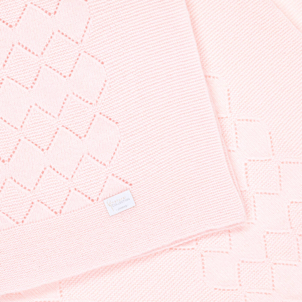 Jamiks-Girls Pink Merino Wool Baby Blanket | Childrensalon Outlet