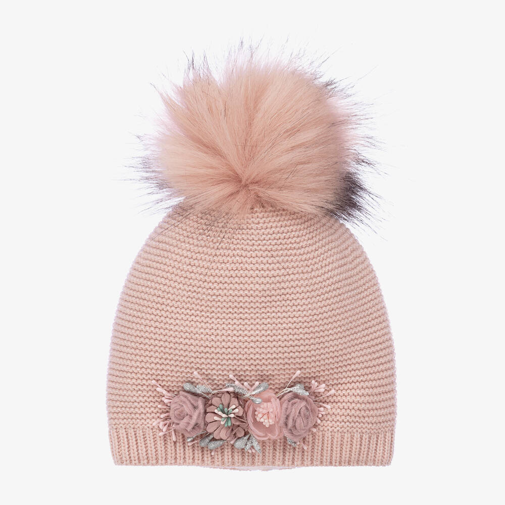 Jamiks - Girls Pink Pom-Pom Hat | Childrensalon