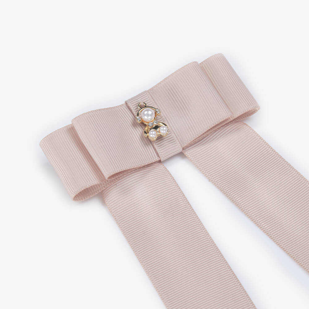 Jamiks-Girls Pink Ribbon Bow Hair Clip (9cm) | Childrensalon Outlet