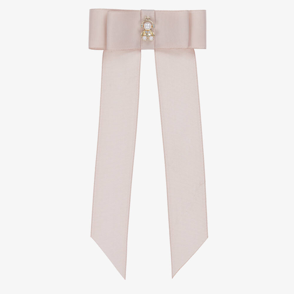 Jamiks-Girls Pink Ribbon Bow Hair Clip (9cm) | Childrensalon Outlet