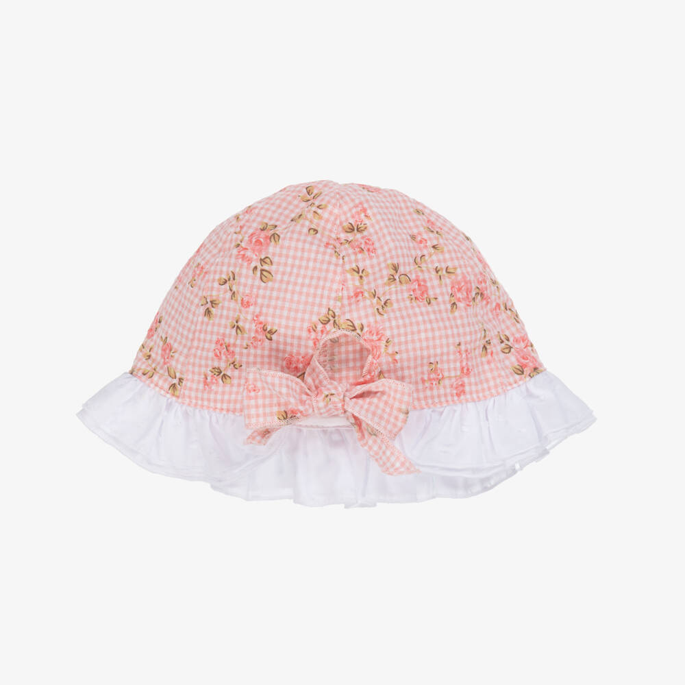 Jamiks-Girls Pink Seersucker Sun Hat | Childrensalon Outlet