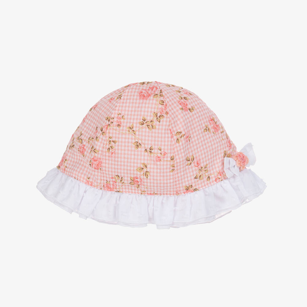 Jamiks-Girls Pink Seersucker Sun Hat | Childrensalon Outlet