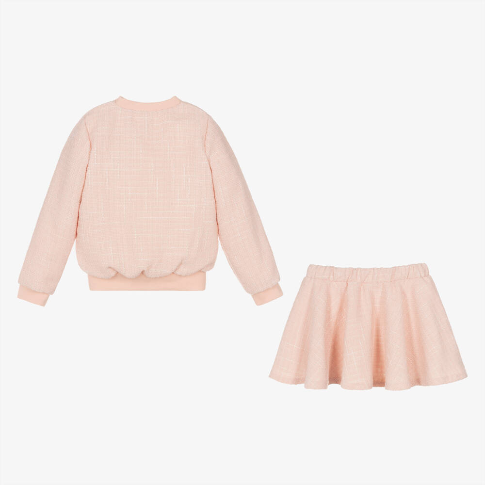 Jamiks-Girls Pink Tweed Jacket Ensemble | Childrensalon Outlet