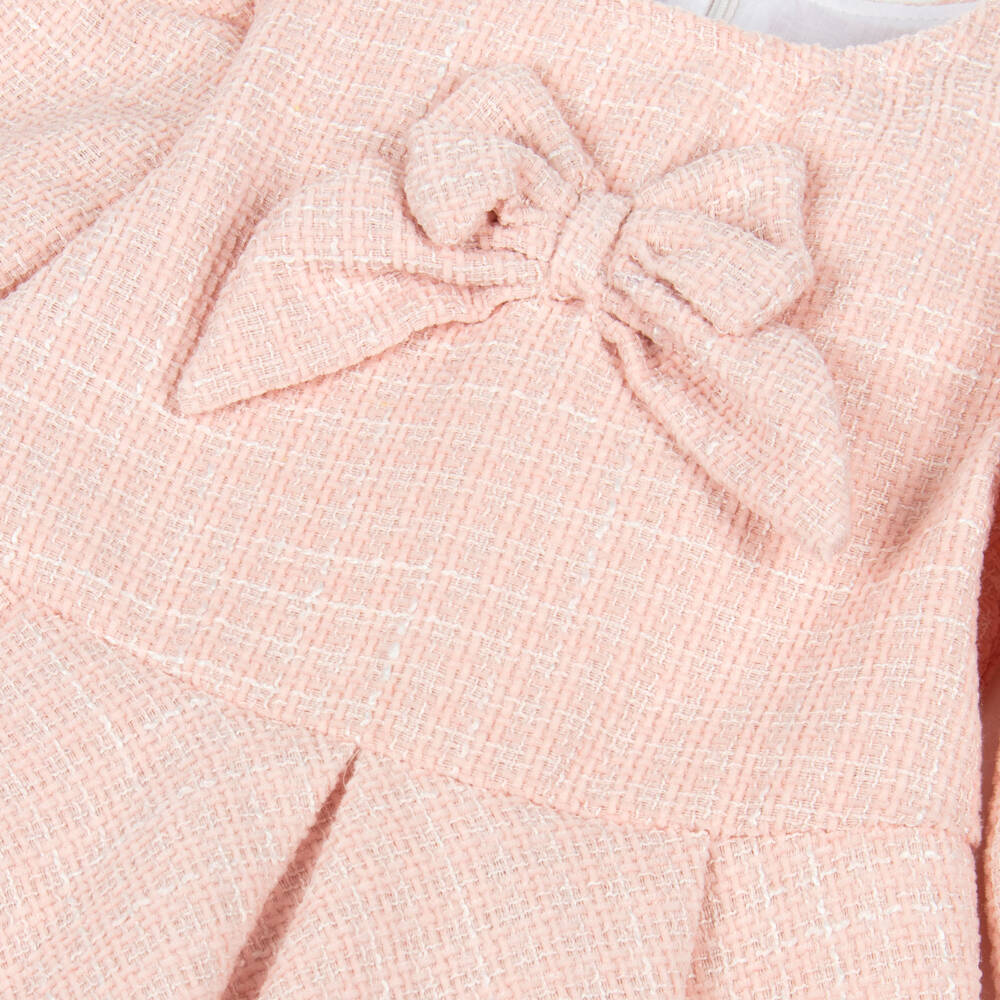 Jamiks-Платье из розового твида с плиссировкой для девочек | Childrensalon Outlet