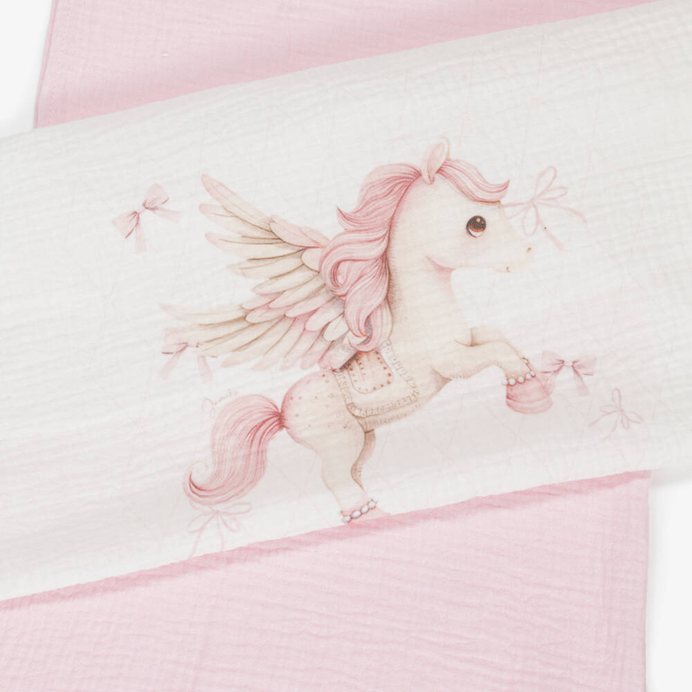Jamiks-Хлопковые муслины с единорогами розовые для девочек | Childrensalon Outlet
