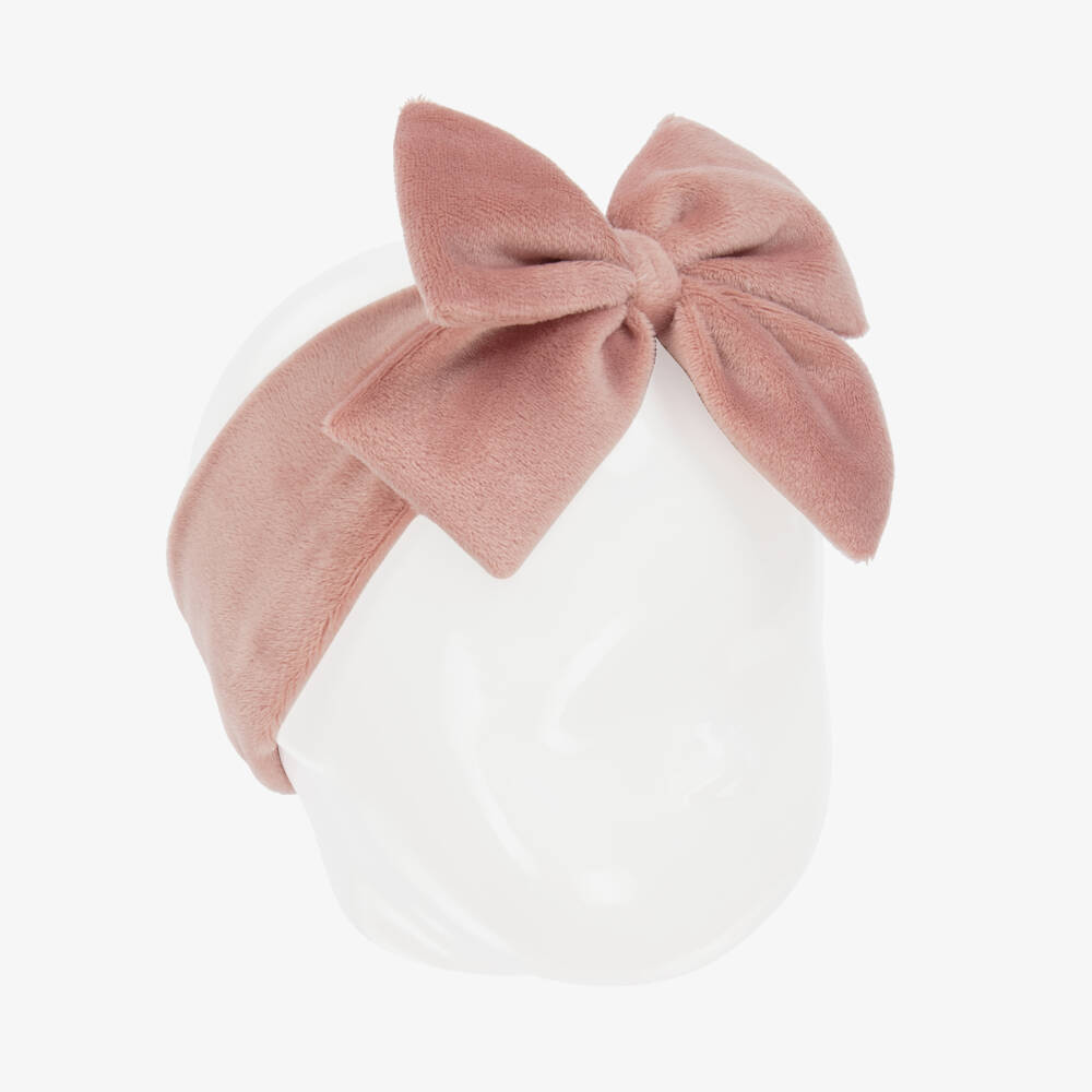 Jamiks-Girls Pink Velour Ribbon Hairband | Childrensalon Outlet