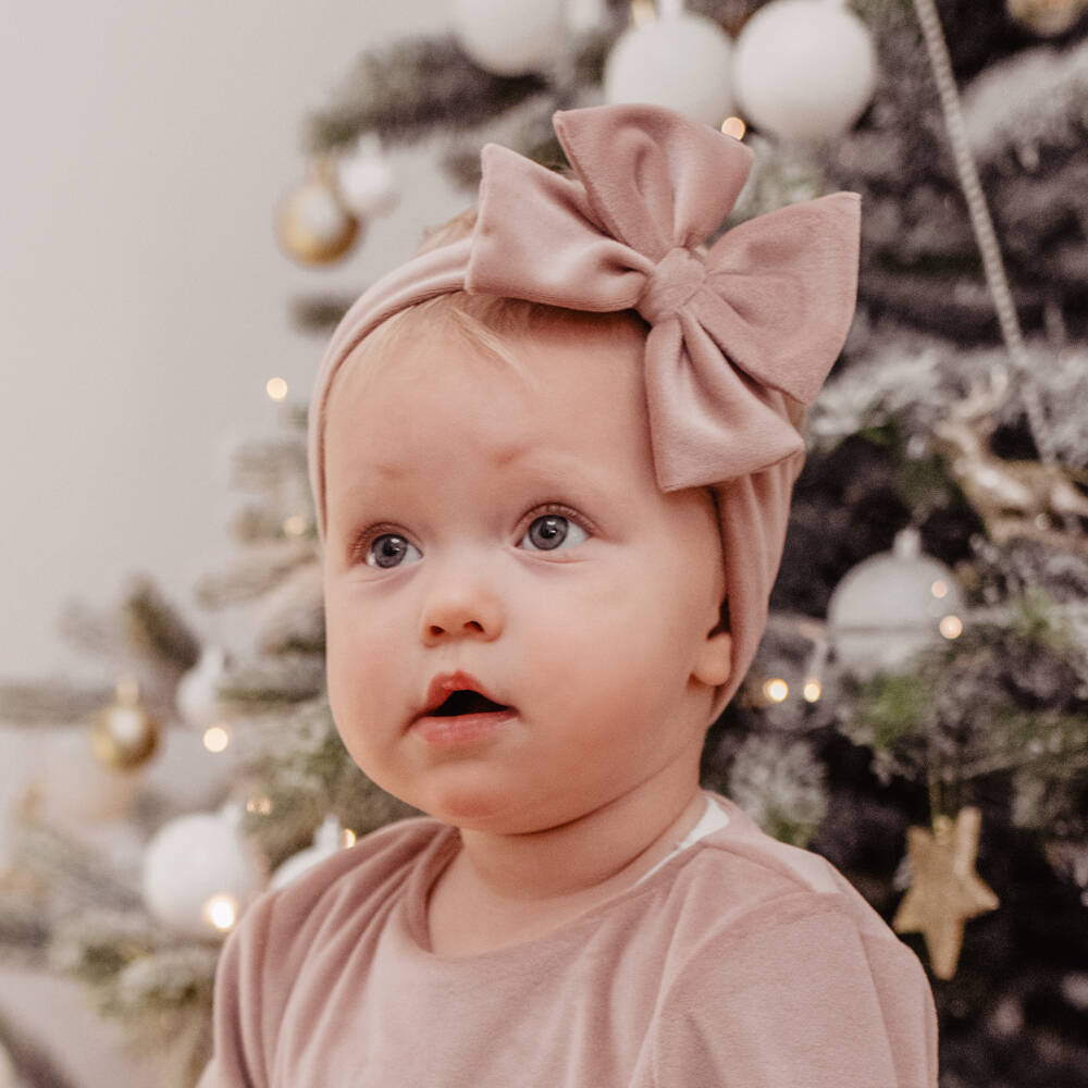 Jamiks-Girls Pink Velour Ribbon Hairband | Childrensalon Outlet