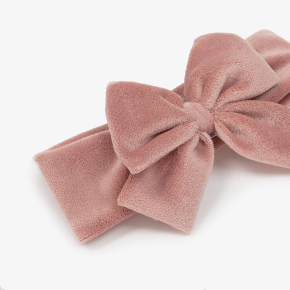 Jamiks-Girls Pink Velour Ribbon Hairband | Childrensalon Outlet