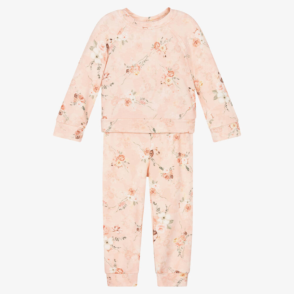 Jamiks - Розовый топ и брюки из вискозы с цветами | Childrensalon