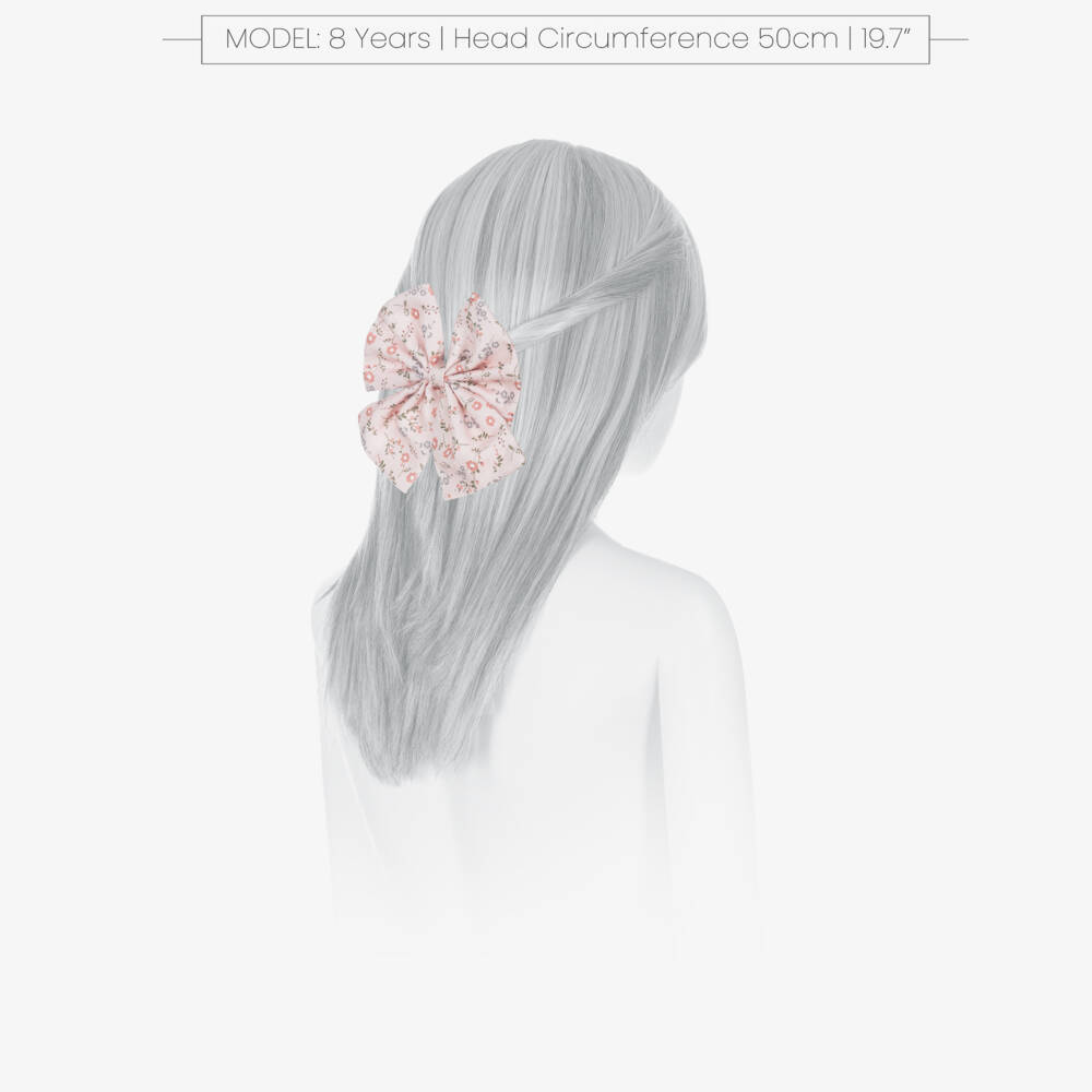 Jamiks-Girls Rose Pink Floral Bow Hair Clip (11cm) | Childrensalon Outlet