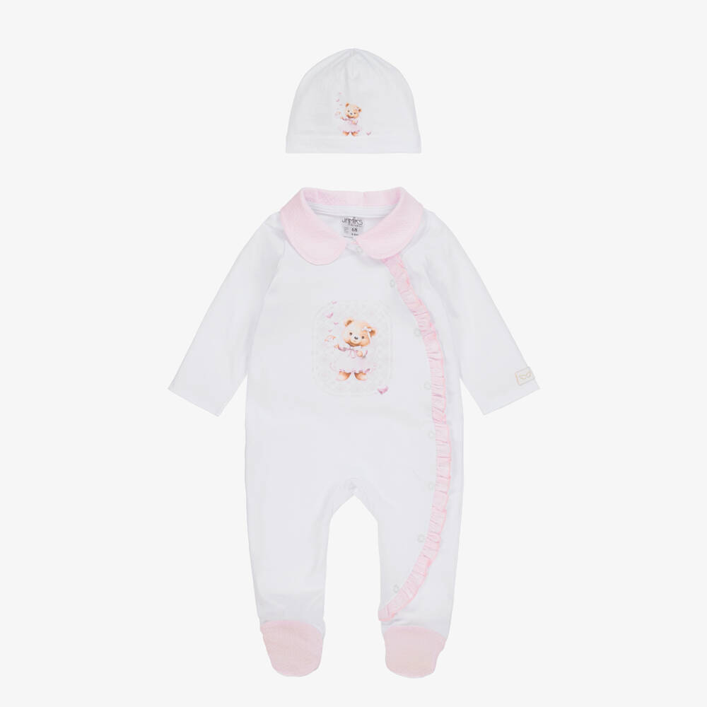 Jamiks-Girls Snowy Cotton Romper & Cap Duo | Childrensalon Outlet