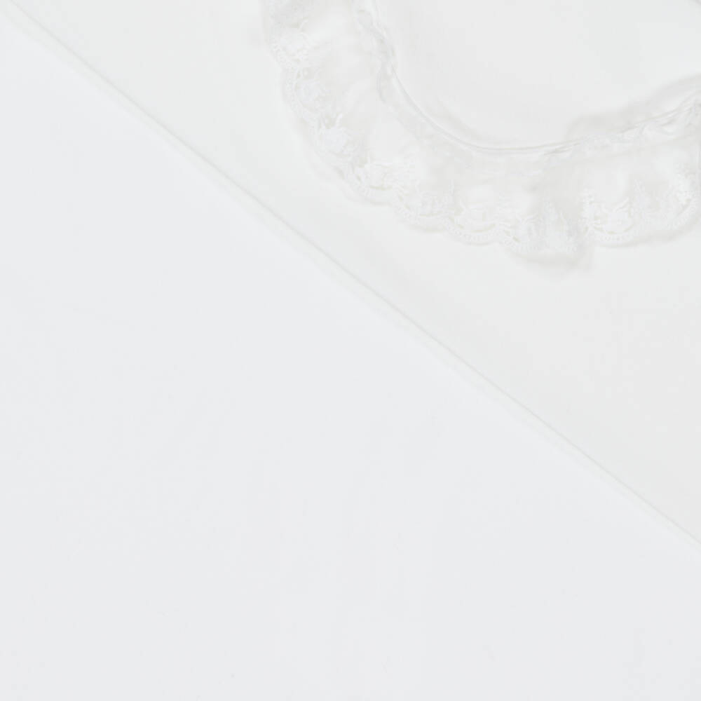 Jamiks-Girls Soft Ivory Lace-Trim Blanket | Childrensalon Outlet