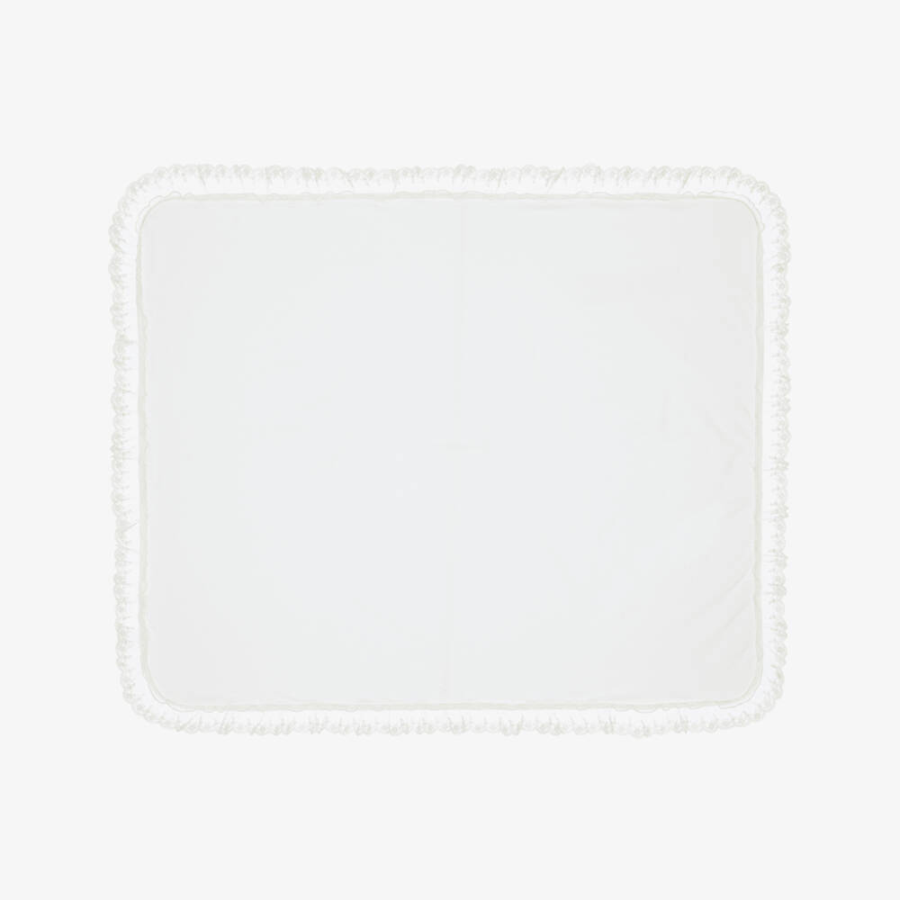 Jamiks-Girls Soft Ivory Lace-Trim Blanket | Childrensalon Outlet