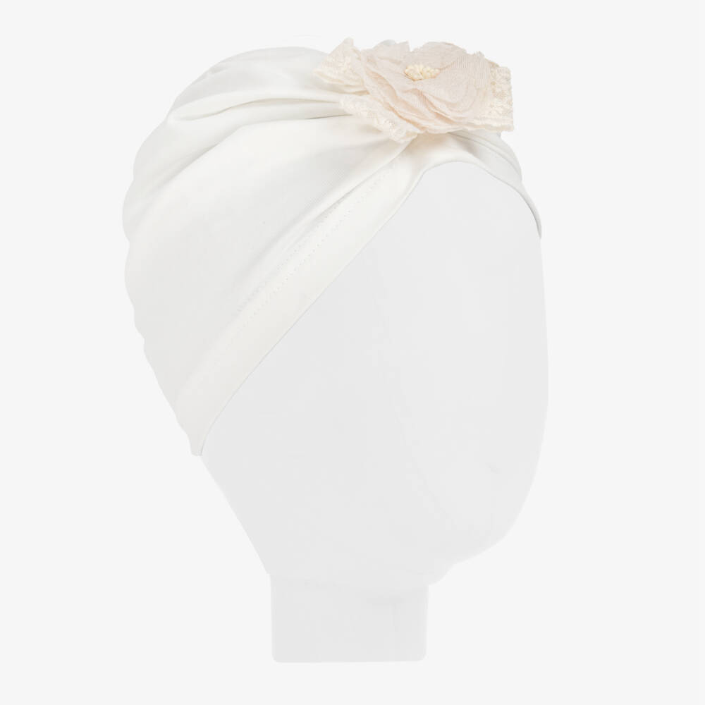 Jamiks-Girls Soft Ivory Lace Turban | Childrensalon Outlet
