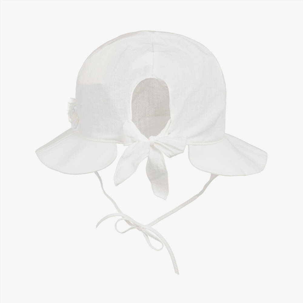 Jamiks-Girls Soft Ivory Organic Sun Brim Hat | Childrensalon Outlet
