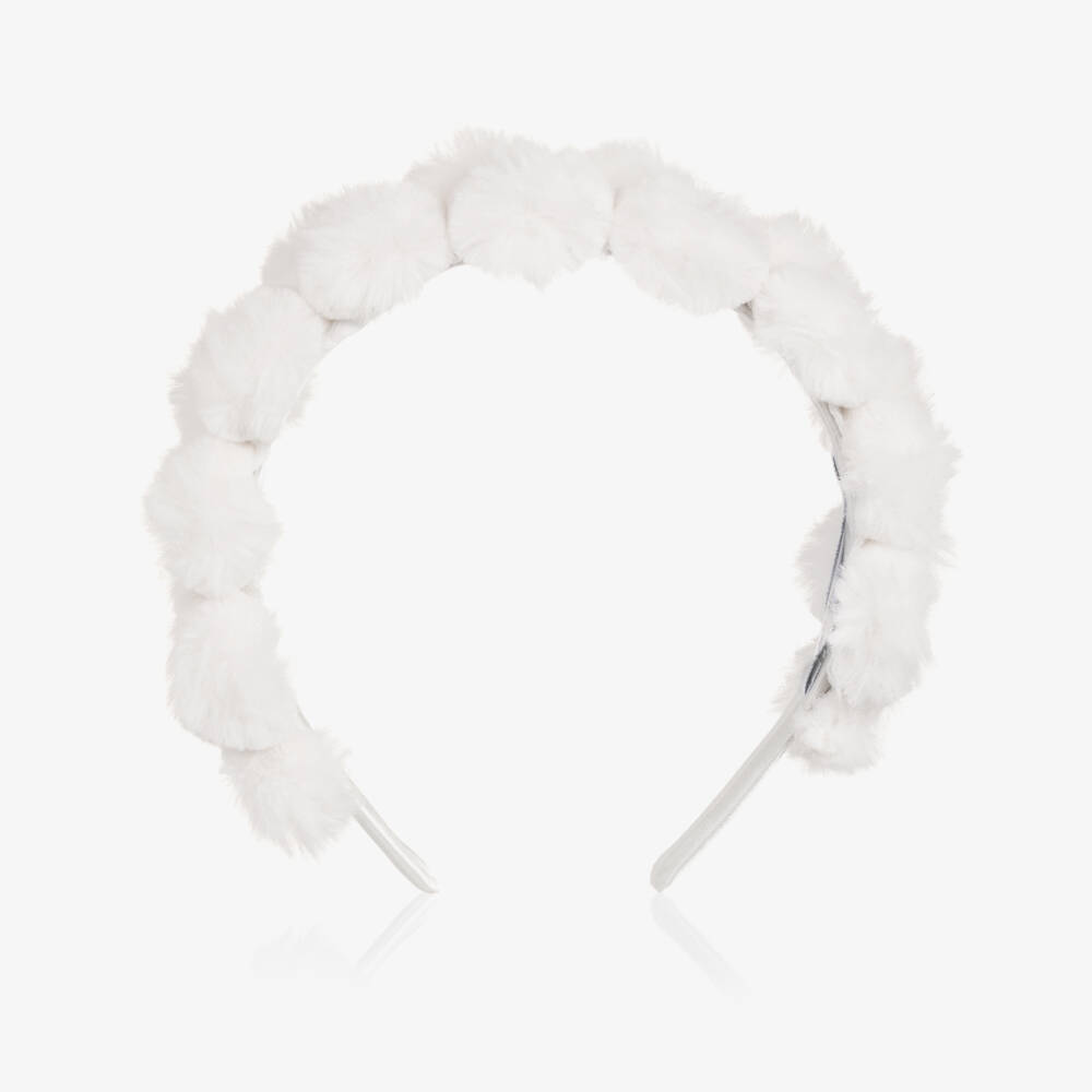 Jamiks-Мягкий белый ободок с помпонами для девочек | Childrensalon Outlet