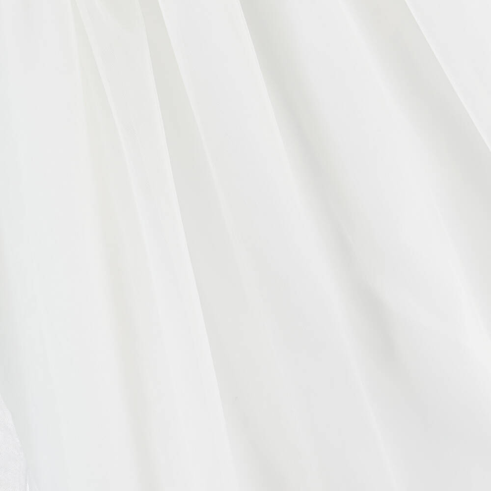 Jamiks-Girls White Organic Cotton & Tulle Dress | Childrensalon Outlet