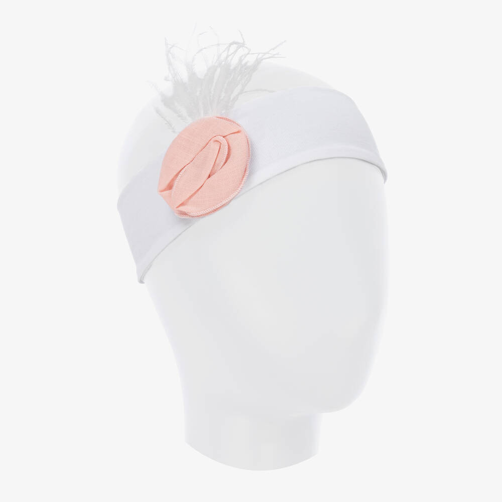 Jamiks-Белая повязка на голову с розовым цветком | Childrensalon Outlet
