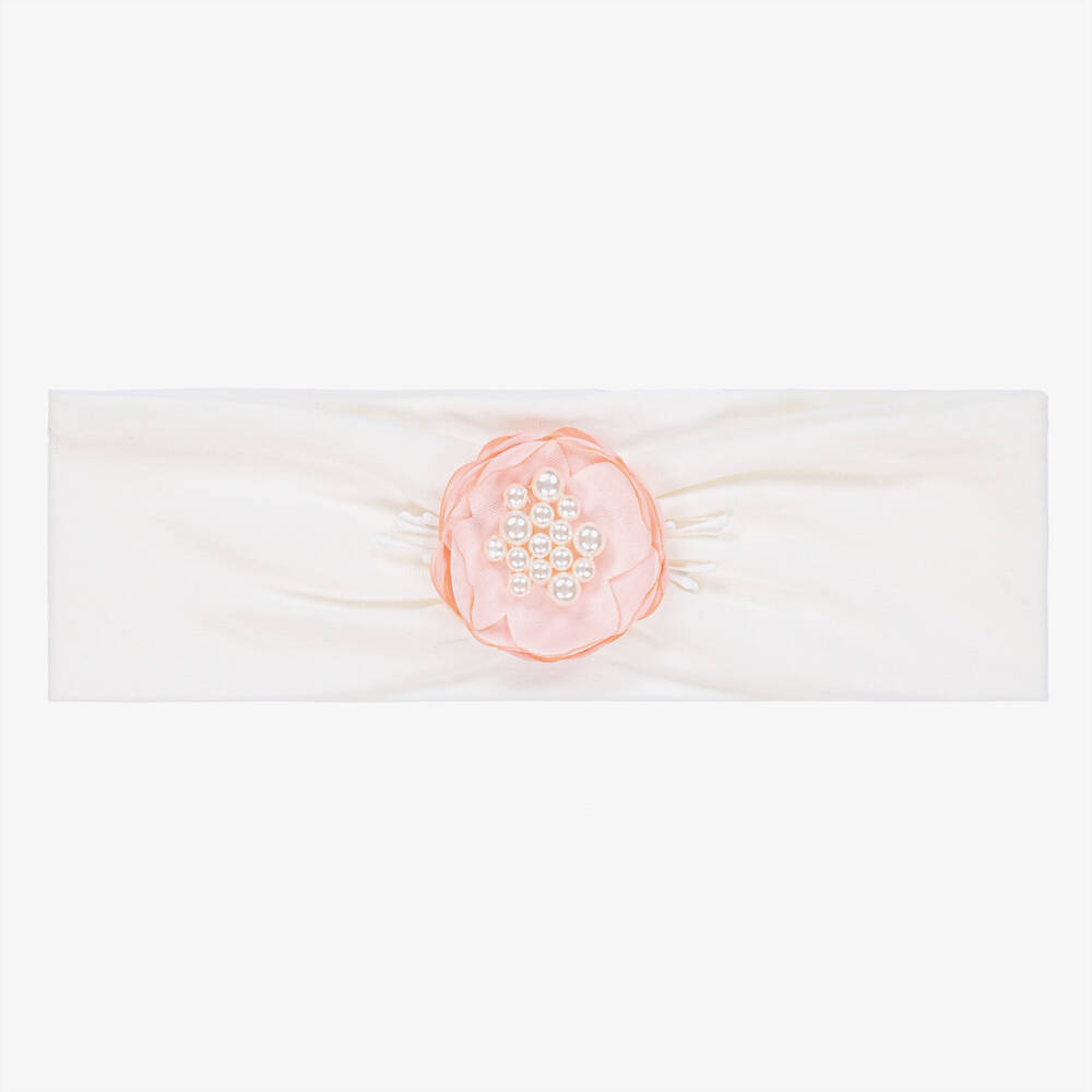 Jamiks - Girls White & Pink Flower Headband | Childrensalon