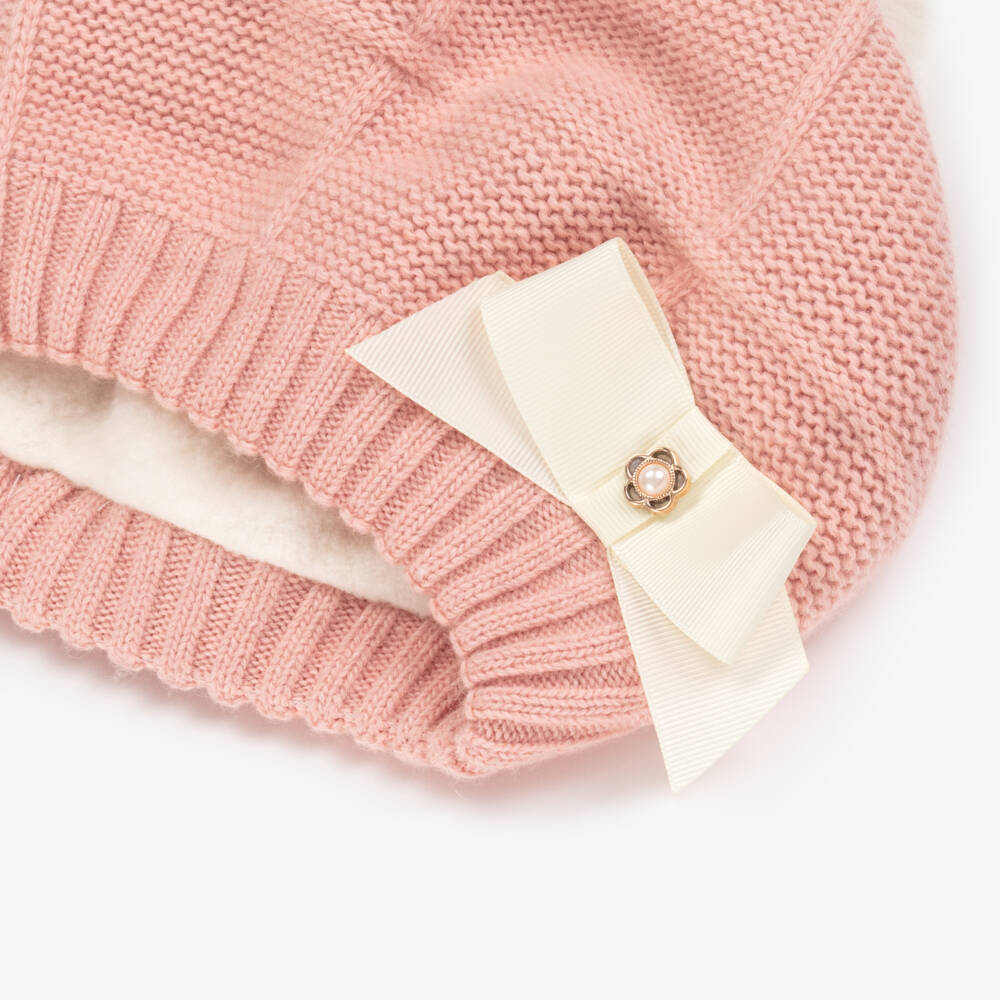 Jamiks-Розовый берет из шерсти и кашемира для девочек | Childrensalon Outlet