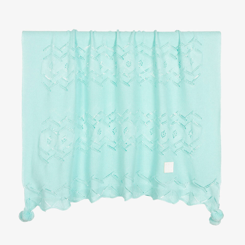 Jamiks - Couverture verte en maille (100 cm) | Childrensalon