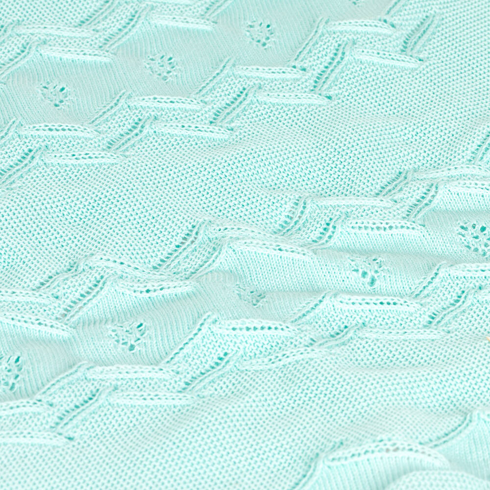 Jamiks-Зеленое трикотажное одеяло (100см) | Childrensalon Outlet